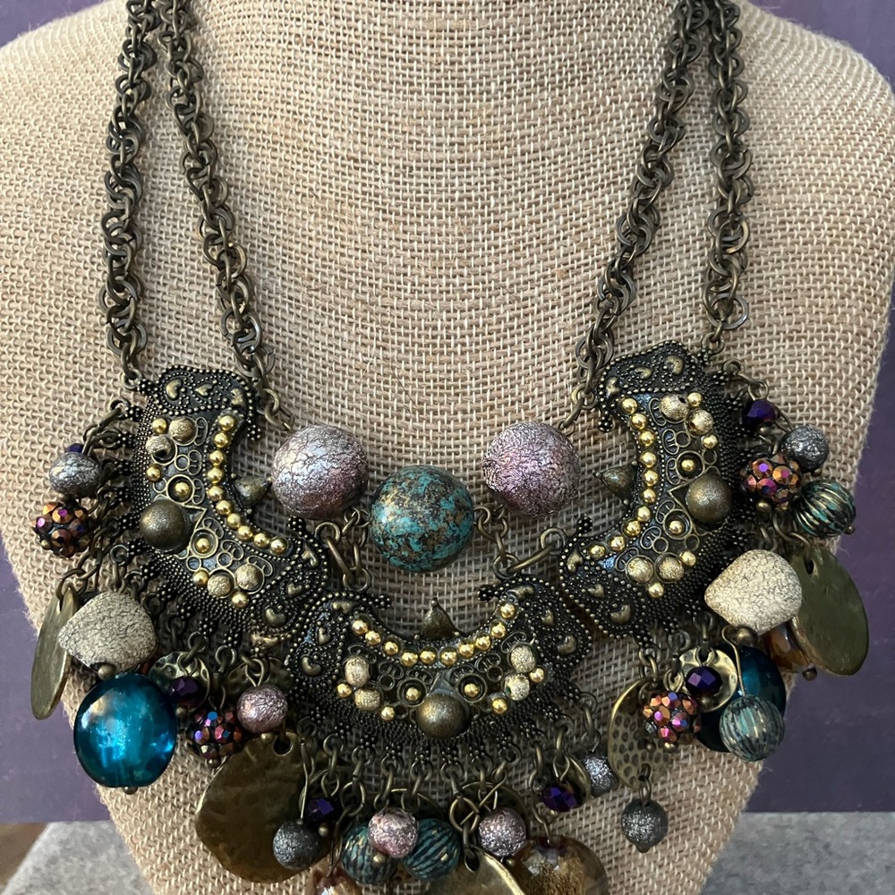 Vintage Boho Tribal Statement Necklace